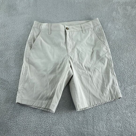 Eddie Bauer Mens Beige Flat-Front Shorts Size 32 Nylon/Spandex 5772 - Picture 1 of 10
